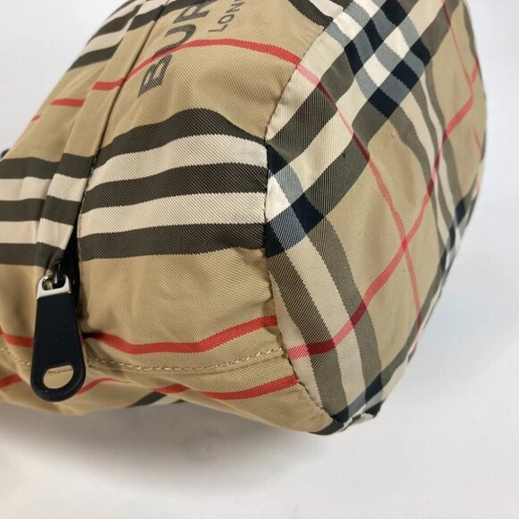 BURBERRY Hand Bag check purse Pouch Nylon Beige - Picture 8 of 13